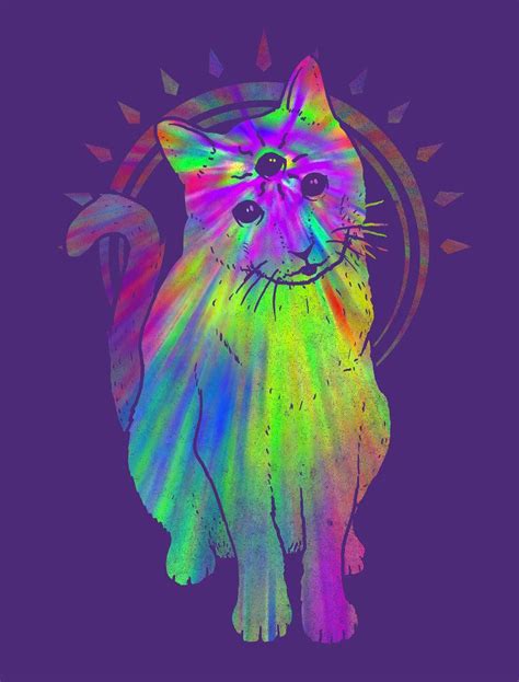 Psychedelic Kitty By Biotwist On Deviantart Psychedelic Trippy Cat