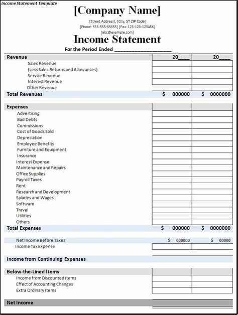 Sample Financial Statements For A Consulting Firm Statement