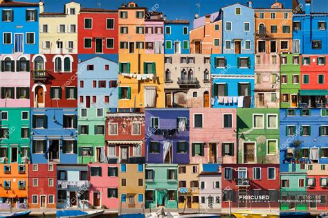 View Of Collage Of Colorful Buildings — Sunlight Travel Destination