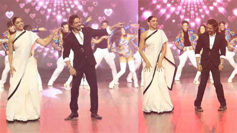 Deepika Padukone Flaunts Her White Saree Look And Shah Rukh Khan Looks Dapper In Black Suit At