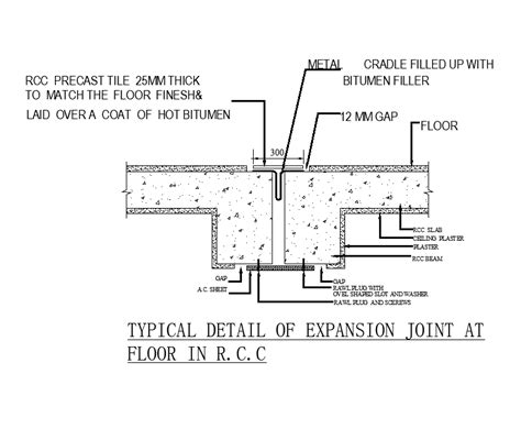 Typical Detail Of Expansion Joint At Floor In Rcc Floor Detail Drawing Specified In This Auto