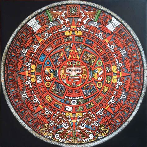 The Mayan Calendar Oil On Canvas 36x36 Rart