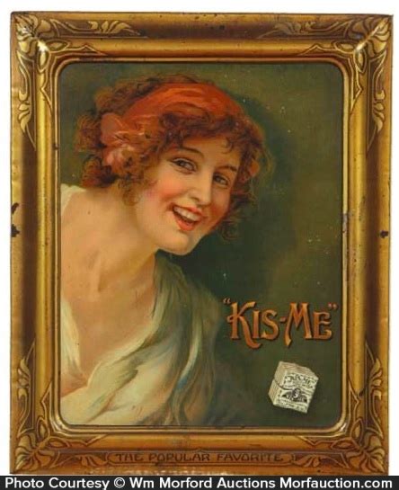 Kis Me Gum Sign • Antique Advertising