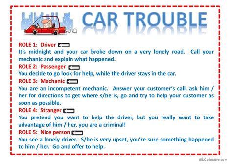Role Play Car Trouble Role Play Mi English Esl Powerpoints