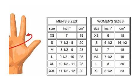 glove size chart women's