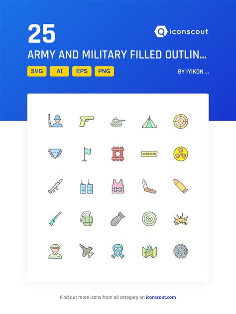 Download Army And Military Filled Outline Icon Pack Available In Svg