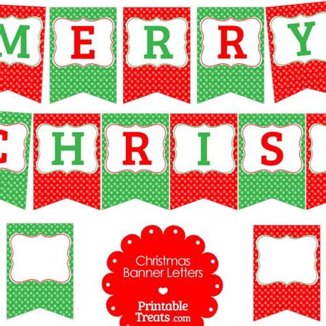 Merry Christmas Polka Dot Banner Letters Merry Christmas Printable