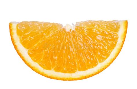 Segment Of Fresh Orange Isolated On White Background Stock Image