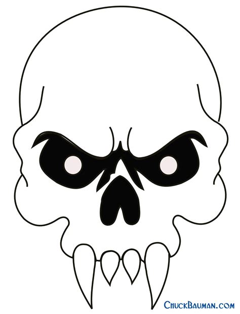 Click Here For Large Skull With Fangs Airbrushing And Tattoo Stencil
