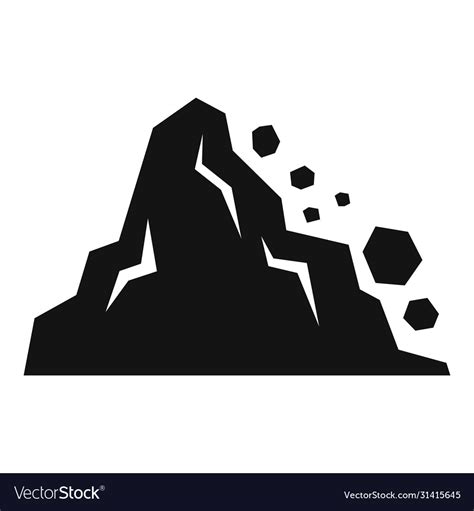 Landslide Element Icon Simple Style Royalty Free Vector