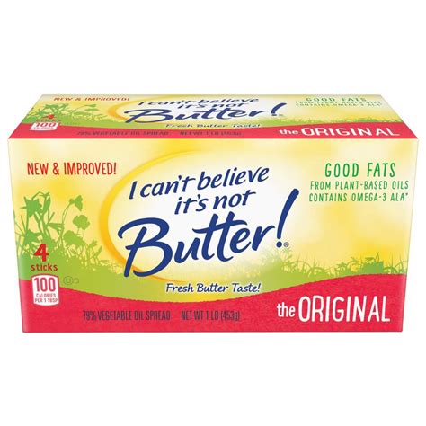 I Cant Believe Its Not Butter Sticks 4 Quarters 1lb Box Garden Grocer