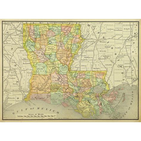 Map Louisiana 1891 Original Art Antique Maps And Prints