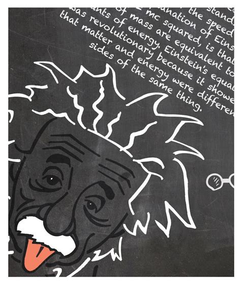 Albert Einstein Poster Emc2 Equation Chalkboard Unique Etsy