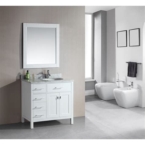 The bathroom is associated with the weekday morning rush, but it doesn't have to be. Design Element London 36" Single Vanity with Drawers on ...