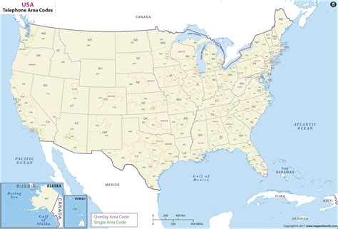 Usa Telephone Area Code Wall Map By Maps Of World