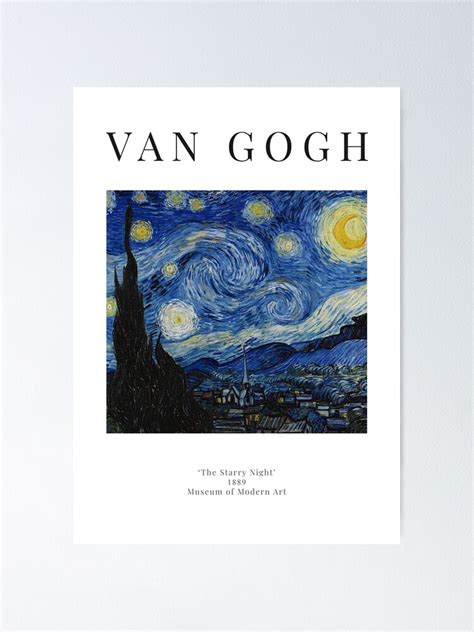The Starry Night Vincent Van Gogh Exhibition Poster Poster For