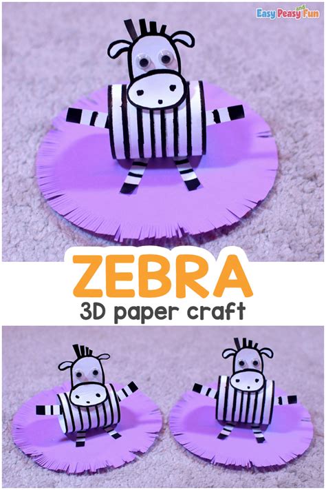 3d Paper Zebra Craft Easy Peasy And Fun