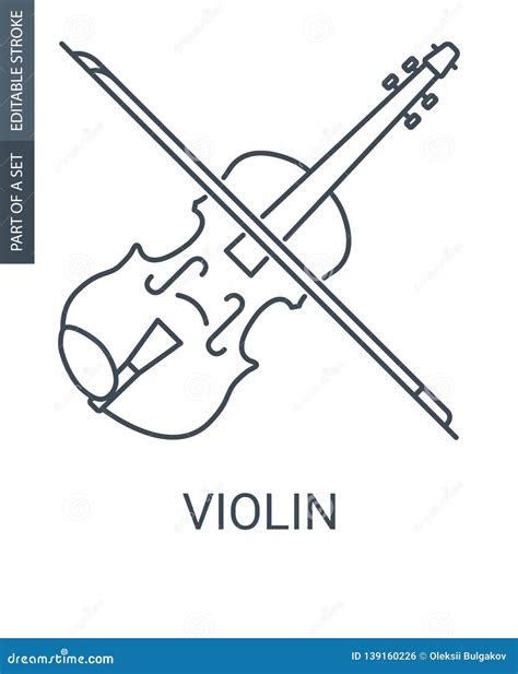 Vintage Violin Icon Stock Vector Illustration Of Flat 139160226