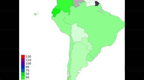 South America Population Density Map