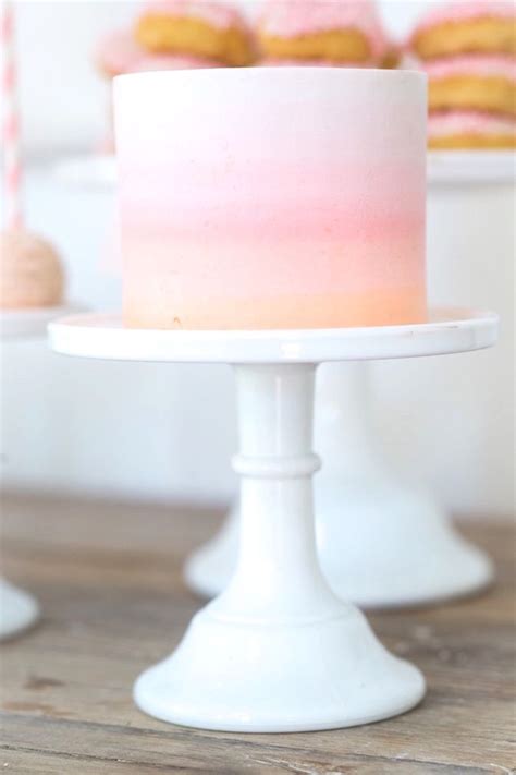 peach and pink ombre watercolor cake at a dreamy 13th birthday party