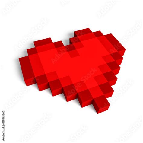 Voxel Heart 스톡 사진 로열티프리 이미지 이미지 128045840