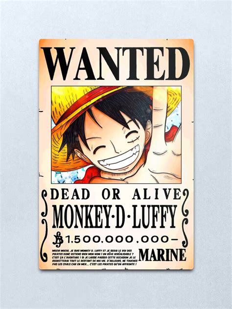 Wanted Poster Monkey D Luffy Billion Berrys One Piece Metal The Best Porn Website