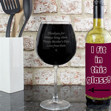 Giant Personalised Engraved Whole Bottle Of Wine Glass Born Ted
