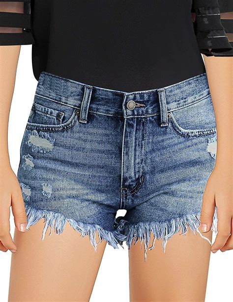 buy luvamia girls denim shorts frayed raw hem ripped denim jean shorts 4 13 years online in