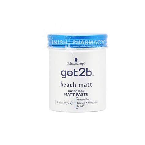 It's got to be got2b! Schwarzkopf Got2b Beach Matt Surfer Look Matt Paste 100ml ...