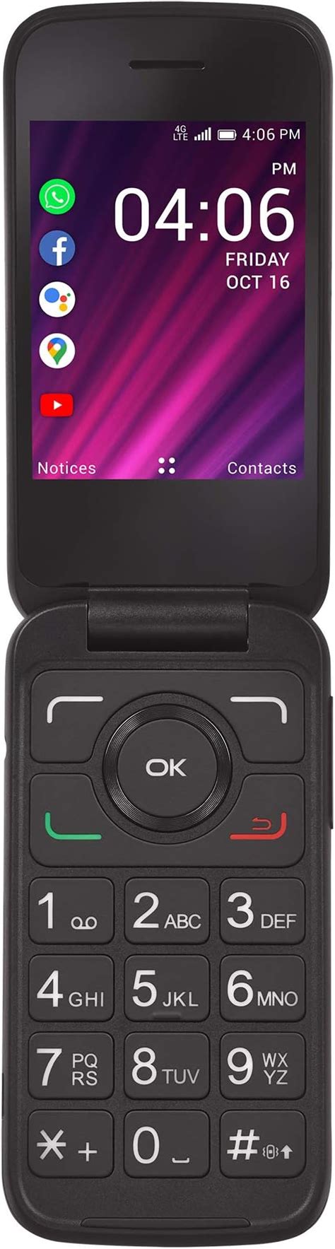 Tracfone My Flip 2 4g Lte Prepaid Flip Phone Locked Black 4gb