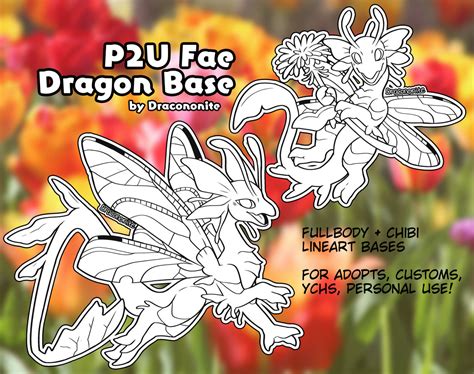 P2u Fae Dragon Base Ms Paint Friendly By Dracononite On Deviantart
