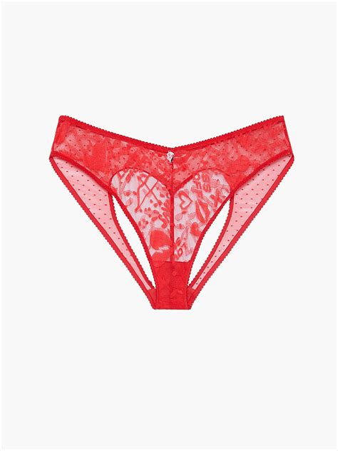 Lovestruck Lace Open Back Bikini Panty In Red Savage X Fenty