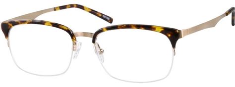 order online unisex tortoiseshell half rim mixed materials browline eyeglass frames model