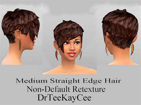 Sims 4 Hairs ~ Sim Culture Nation Medium Straight Edge Hairstyle