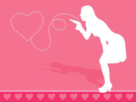 Silhouette Of A Woman Blowing Kiss Illustrations Royalty Free Vector
