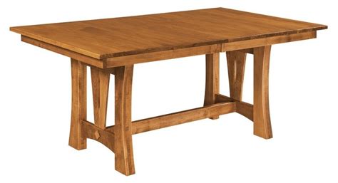 Amish Trestle Dining Table Rectangle Solid Wood Traditional Rustic Furniture