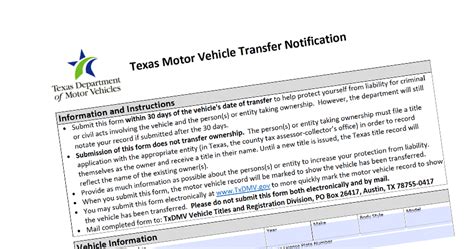 Texas Vehicle Registrations Titles And Licenses