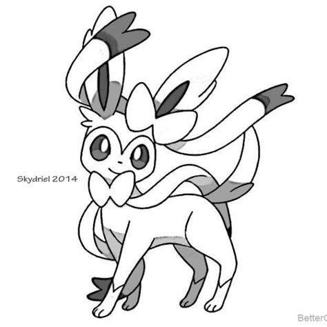 Sylveon Coloring Pages From Pokemon Free Printable Coloring Pages