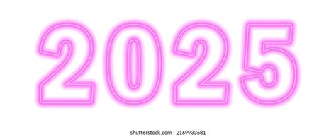 Pink Neon Colored 2024 Year Isolated Stock Vector Royalty Free