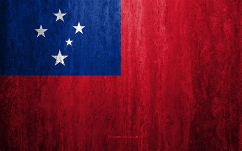 Herunterladen Hintergrundbild Flagge Von Samoa 4k Stein