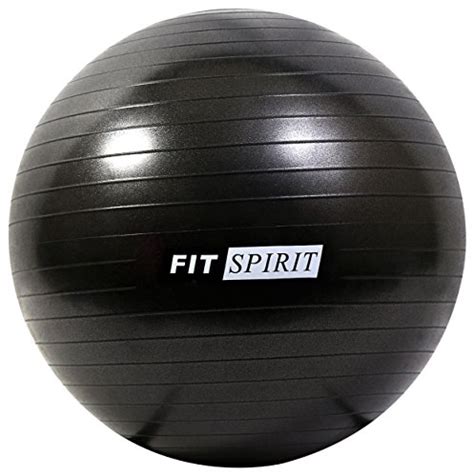Fit Spirit® Black Exercise Balance Fitness Yoga Ball With Pump 65cm Sporting Goods Balls