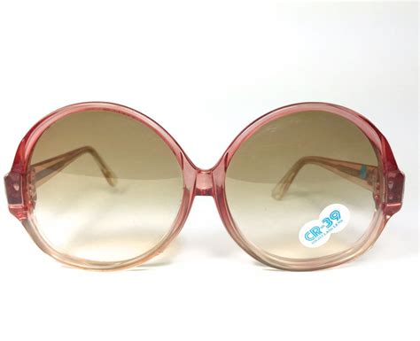 Vintage 1970s Pink Oversized Round Sunglasses Goldie Etsy Round