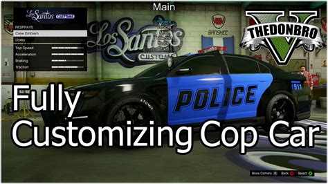 Gta 5 Online Fully Customising A Police Car In Lsc Xbox 360 Script