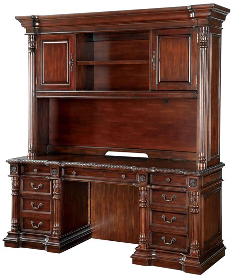We offer desks in oak, cherry, mahogany, hickory, pine, walnut, maple and knotty alder. Roosevelt Cherry Credenza Desk with Hutch from Furniture ...