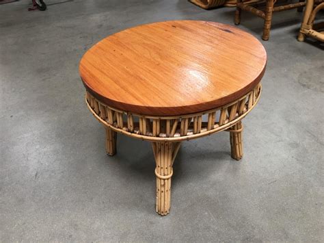 Traditional rectangular coffee tables are still popular but more and more people are turning towards the softer look of round coffee tables.with no sharp corners, they are a great choice. Restored Round Stick Rattan Coffee Table with Mahogany Top ...