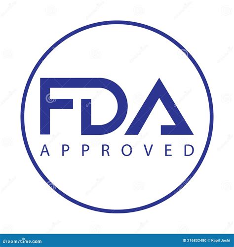 Fda Approved In Blue Color Round Logo For Health Care And Medical