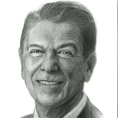 Ronald Reagan Past Male Sketch Drawings Work Past Tense Sketches