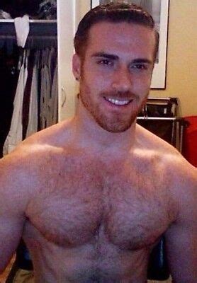 Shirtless Male Muscular Jock Hairy Chest Beard Nice Smile Guy PHOTO X C EBay