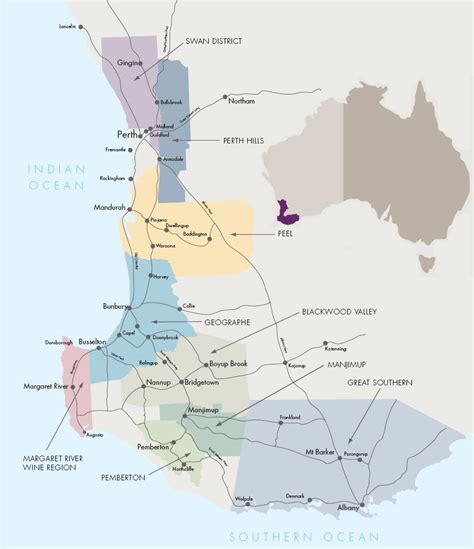 Western Australia Map Of Vineyards Wine Regions Gambaran