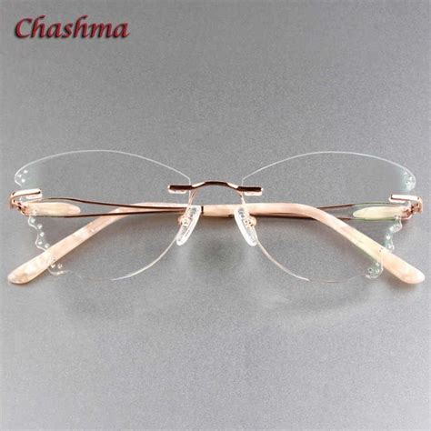 chashma brand luxury tint lenses myopia glasses reading glasses diamond rimless colore